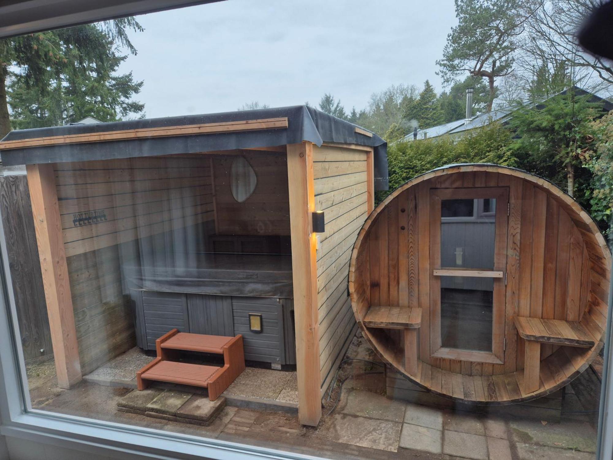 Luxe Boshuisje Met Prive Wellness & Jacuzzi Op De Veluwe Ermelo Eksteriør billede
